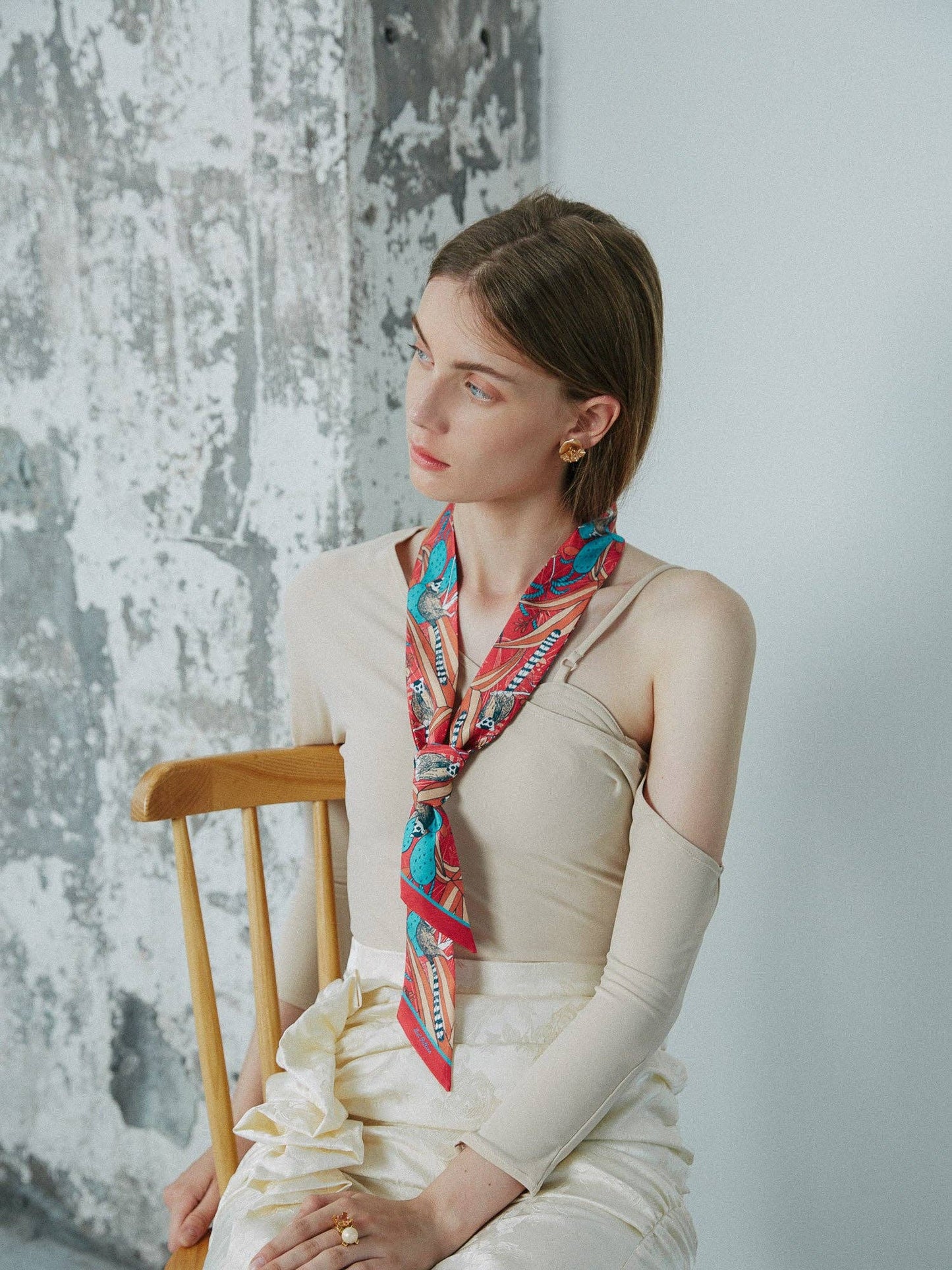 "Madagascar" Silk Skinny Scarf