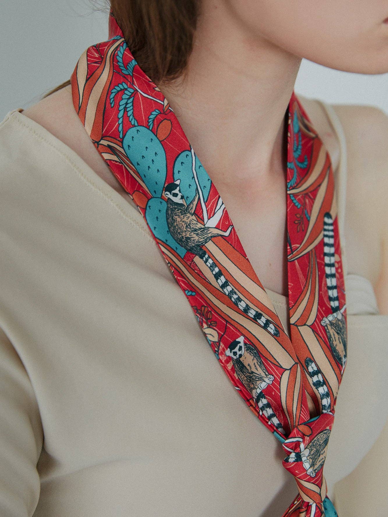 "Madagascar" Silk Skinny Scarf