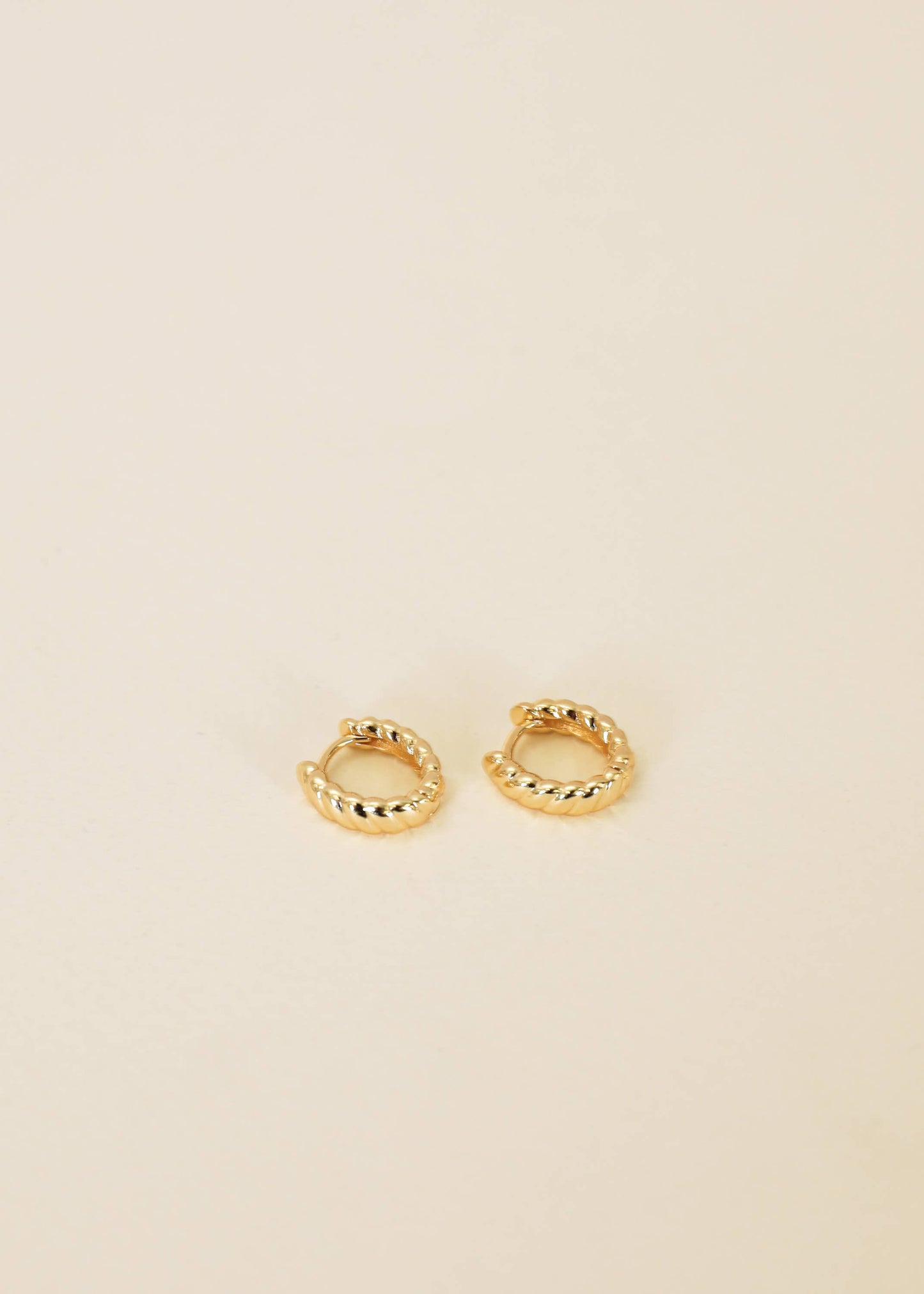 Small Channel Gold Hoop Earrings