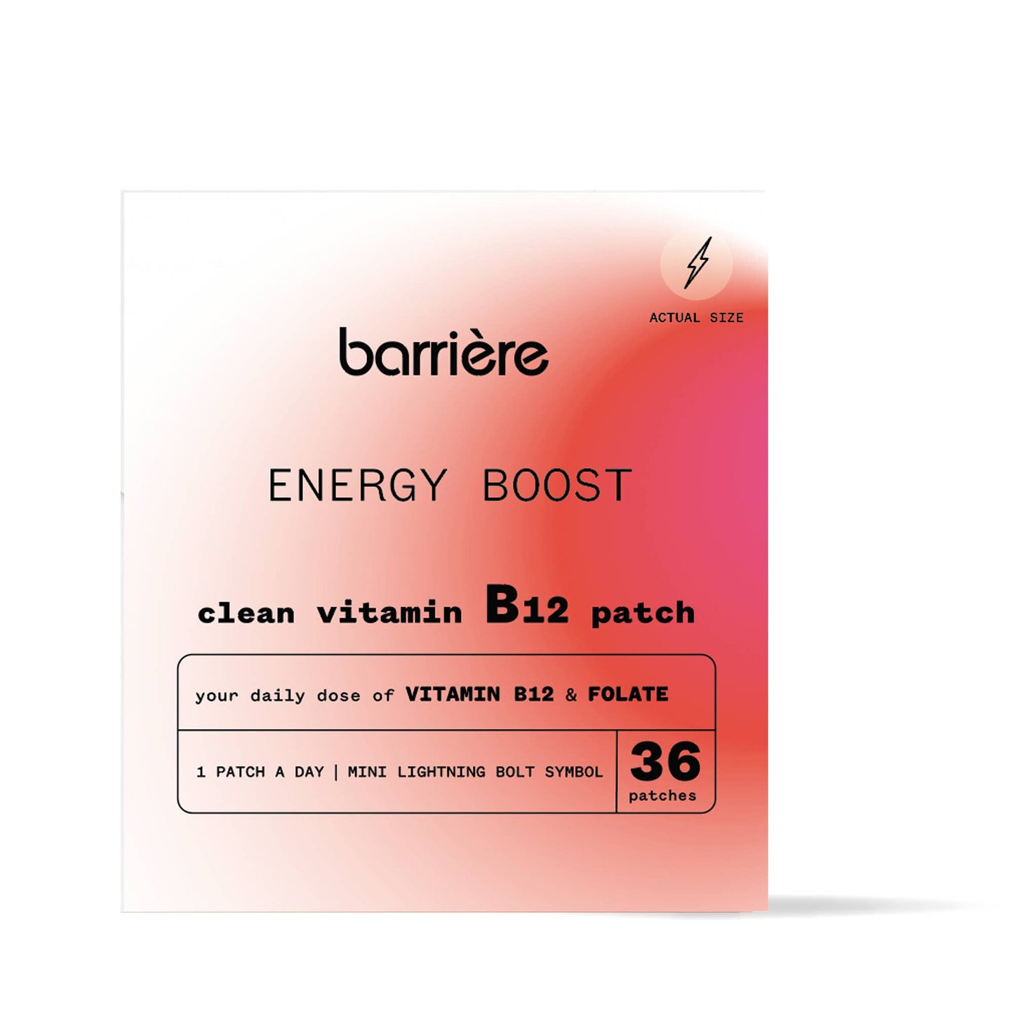 ENERGY BOOST clean Vitamin B12 patch 36pk- lightning bolt