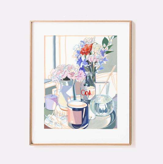 "Diet Coke" Roses and Carnation Giclée Print