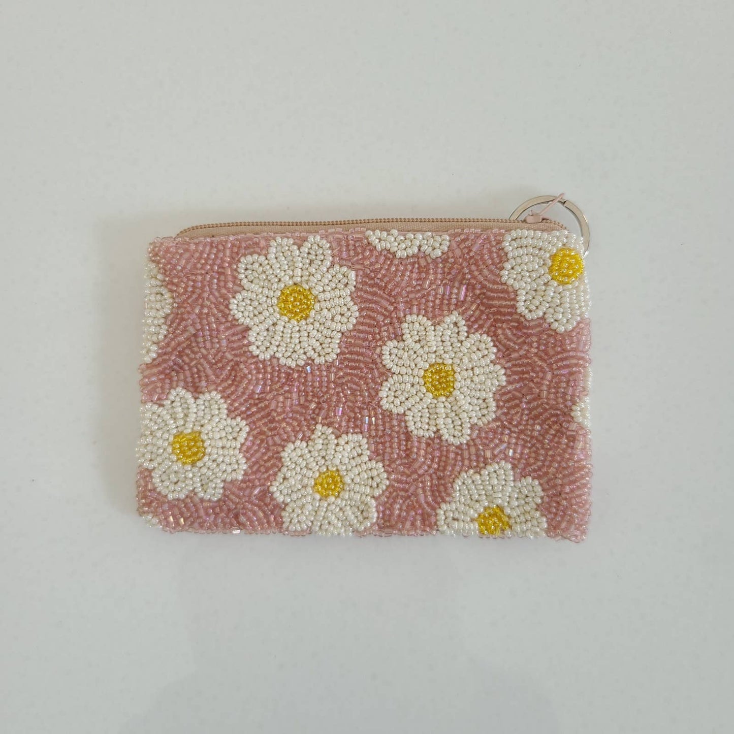 Daisy Beaded Coin Purse