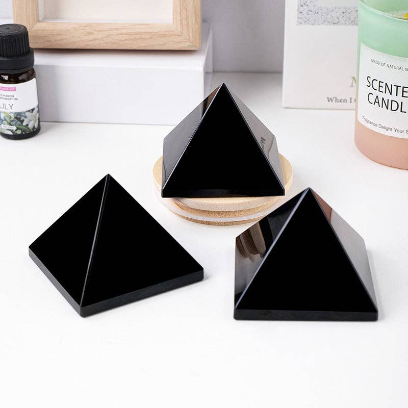 Black Obsidian Pyramid for Grounding and Protection