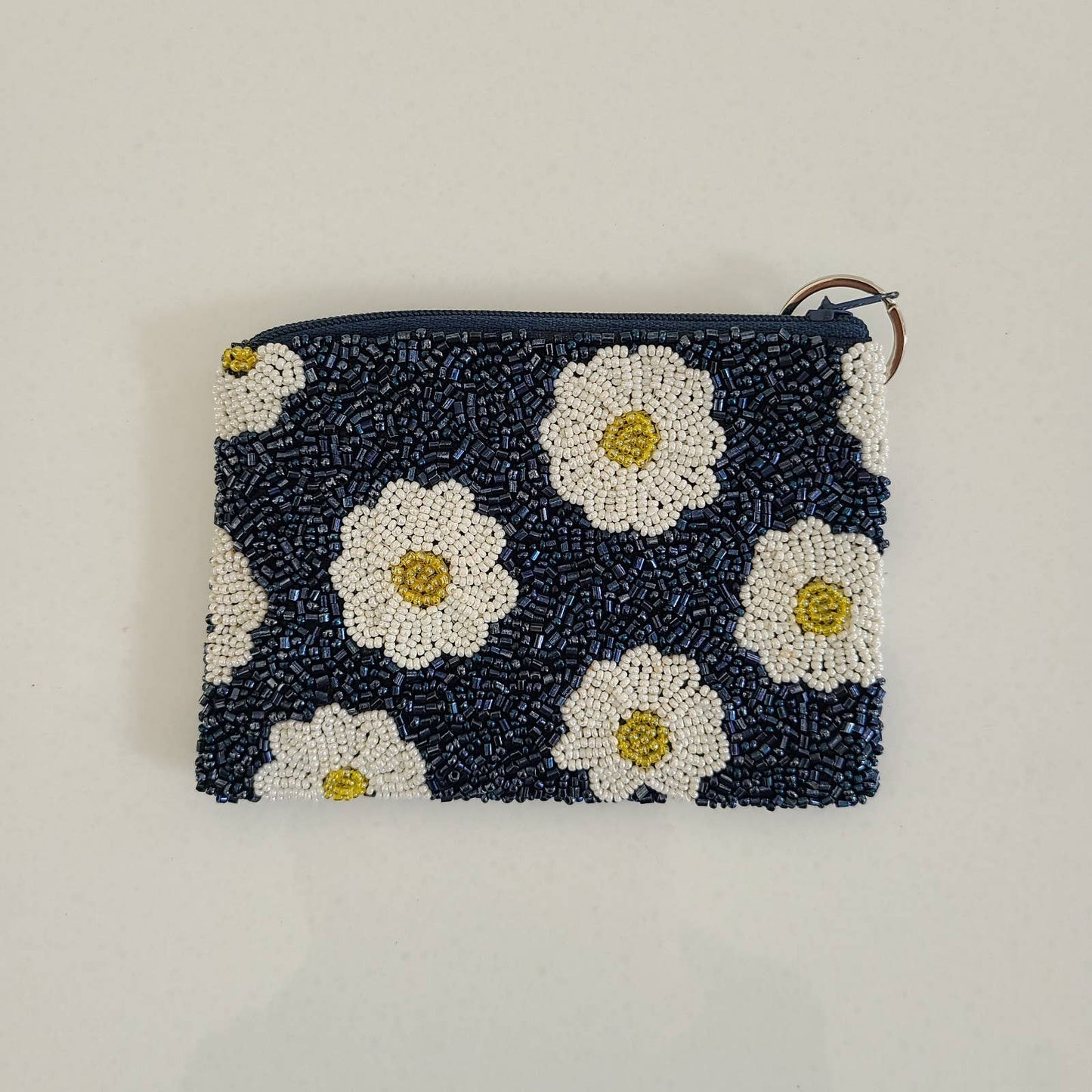 Daisy Beaded Coin Purse