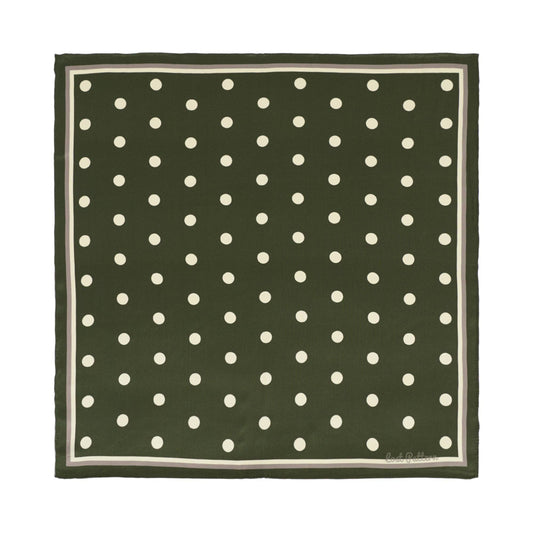 "Retro Polka" Silk Bandana Scarf