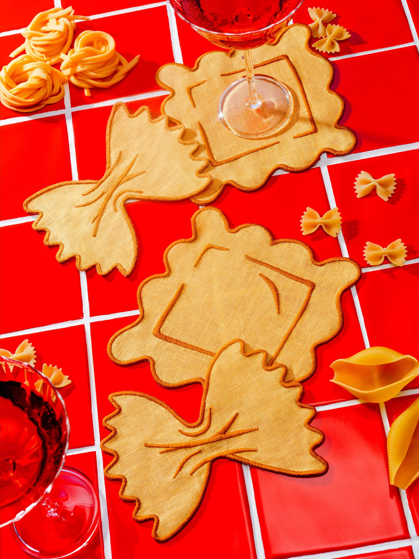 Pasta Cocktail Napkins by Piecework
