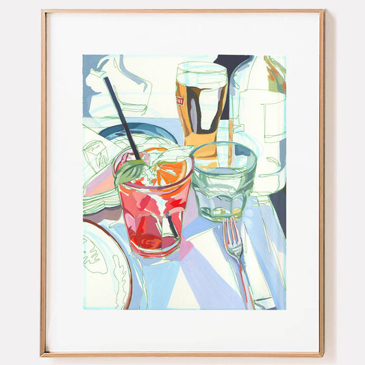 "Aperol Spritz" Cocktails in Italy Signed Giclée Print